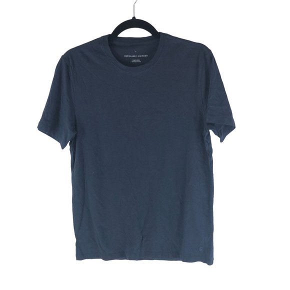Everlane Mens The Organic Cotton Crew Slim Fit Deep Navy Blue S - Picture 3 of 7